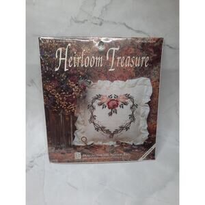 Designs For The Needle Heirloom Treasure Cross Stitch Kit 5229 Rose Pillow 12x12
